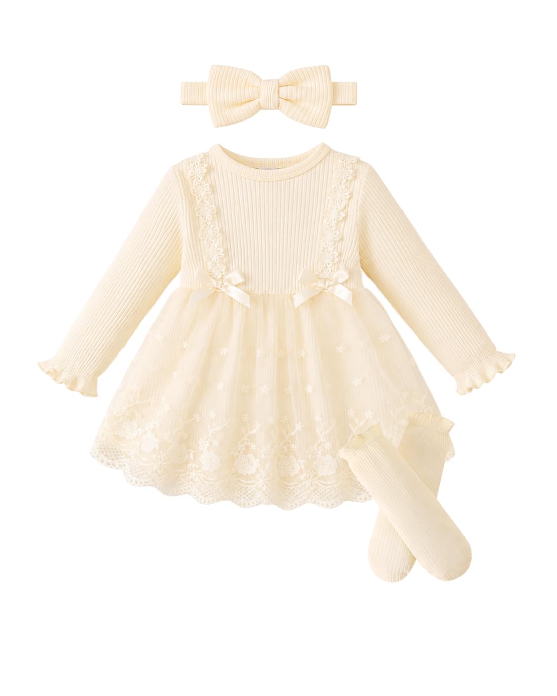 Renotemy Baby Girls Dress Fall Winter Toddler Princess Dress 0-24 Months