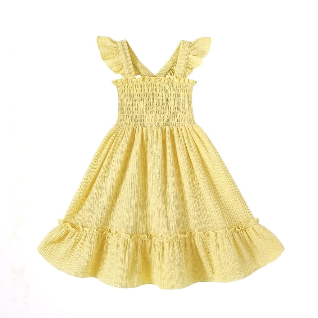 Toddler Baby Girls Dress Floral Embroidered Boho Sleeveless Beach Butterfly Sundress