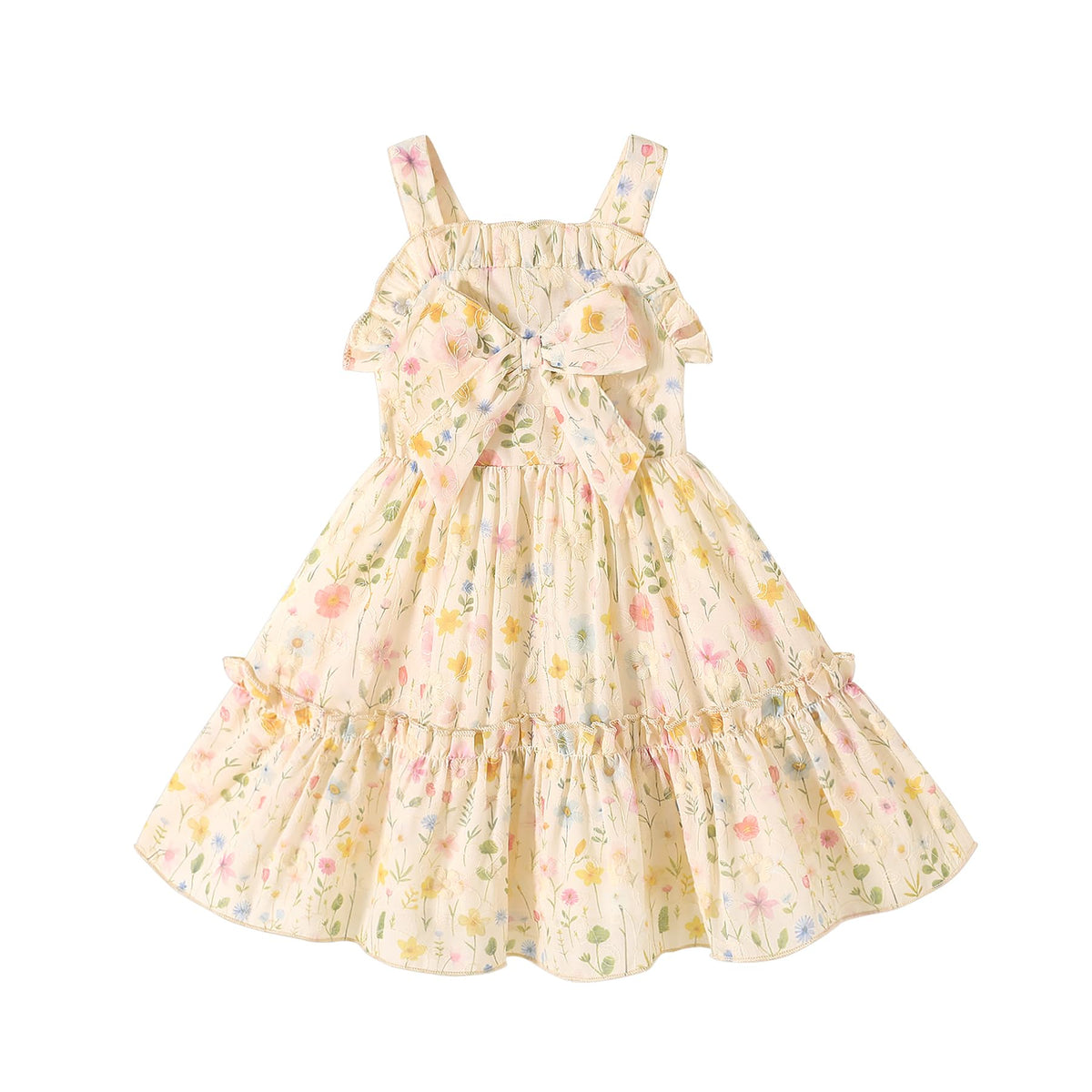 HAPPYMA Toddler Dress Baby Girl Sleeveless Ruffle Summer Clothes
