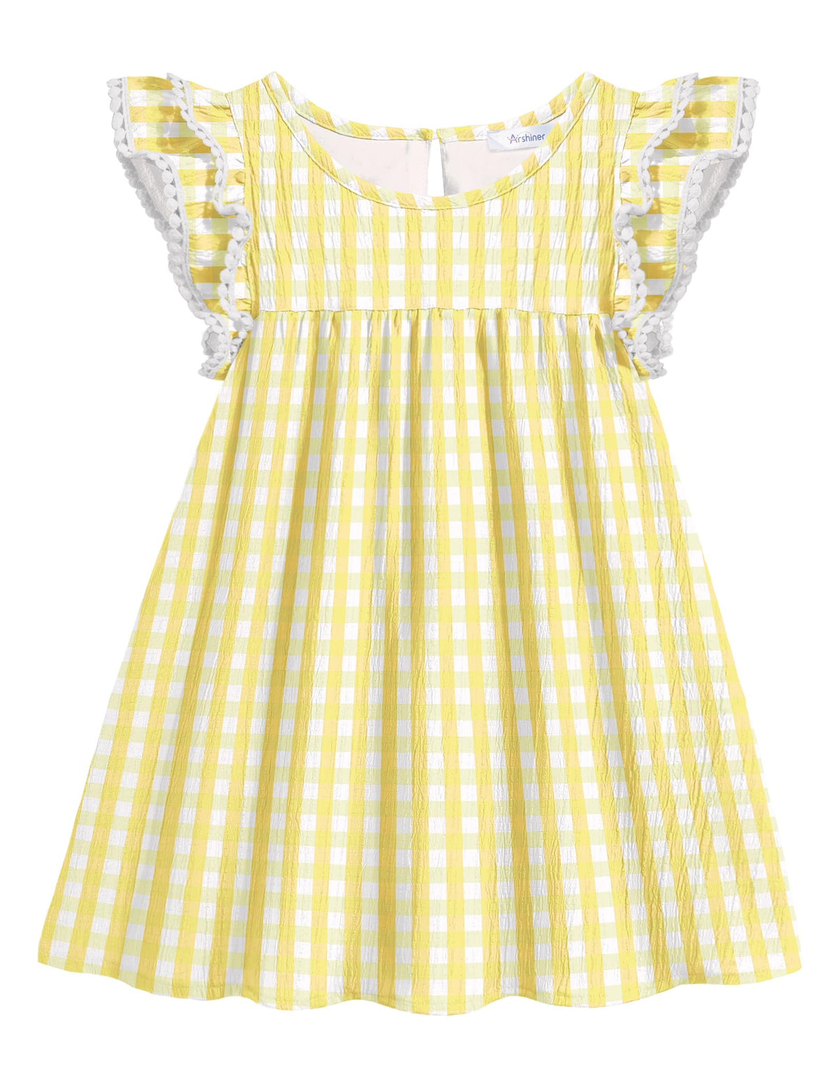 Arshiner Girls Summer Dress Toddler Ruffle Sleeve Dresses Kids Swing Casual Beach Boho Sundress with Pockets for 1-7t