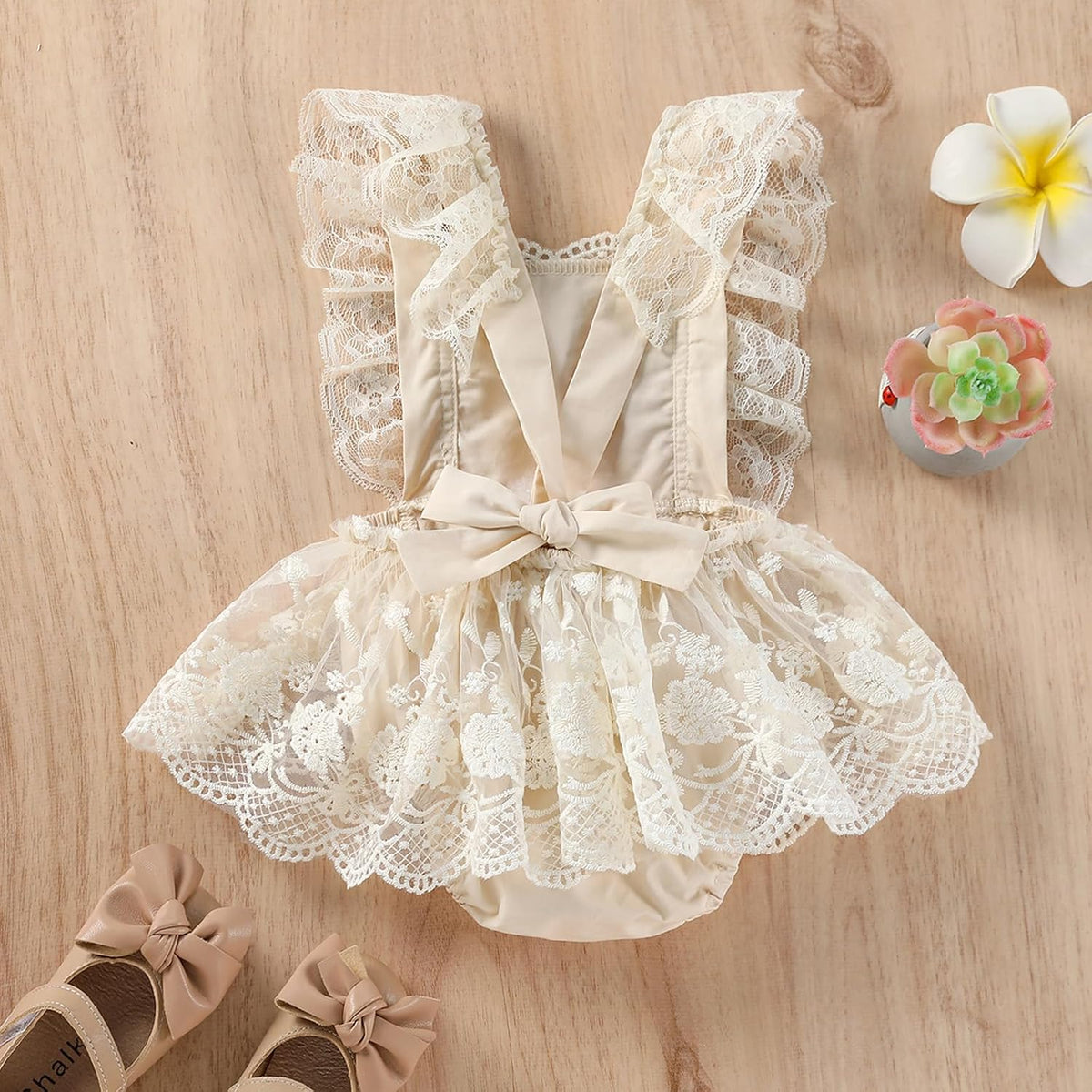 FYMNSI Newborn Photography Outfits Girl Lace Romper Dress for 1st Birthday