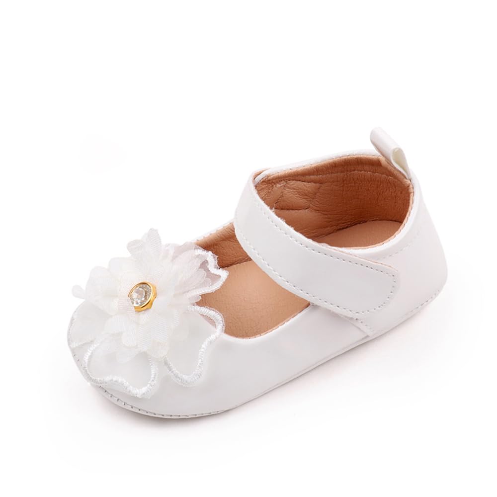 Infant Baby Girls Princess Wedding Dress Mary Jane Flats,Toddler Soft Sole Prewalker Sparkly Lightweight Shoes