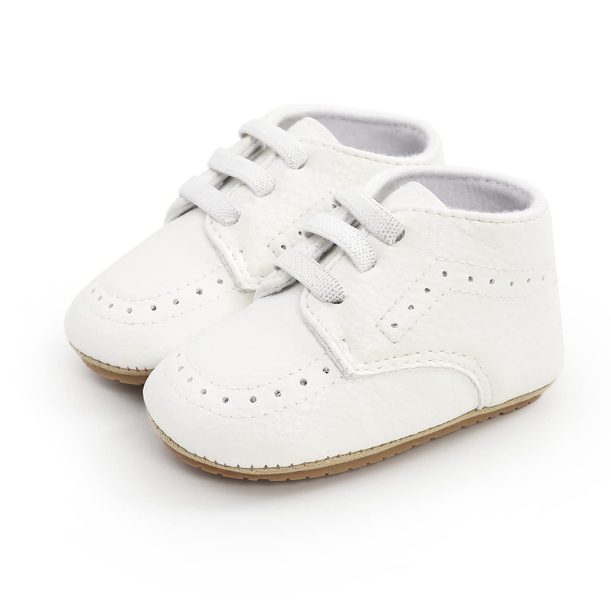 ohsofy Infant Baby Boy Oxford Shoes PU Leather Loafers Rubber and Soft Sole Wedding Dress Shoes Toddler Girl Baby Walking Shoes