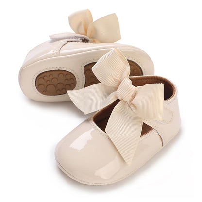 E-FAK Baby Girls Shoes Mary Jane Flats Shoes Anti-Slip Soft Rubber Sole Toddler First Walkers Princess Dress Shoes