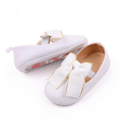 Infant Baby Girls Princess Wedding Dress Mary Jane Flats,Toddler Soft Sole Prewalker Sparkly Lightweight Shoes