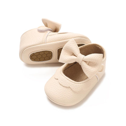 E-FAK Baby Girls Shoes Mary Jane Flats Shoes Anti-Slip Soft Rubber Sole Toddler First Walkers Princess Dress Shoes