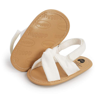 Infant Baby Girls Sandals Summer Baby Wedding Dress Flat Shoes Newborn Crib Shoes First Walkers Prewalkers Shoes
