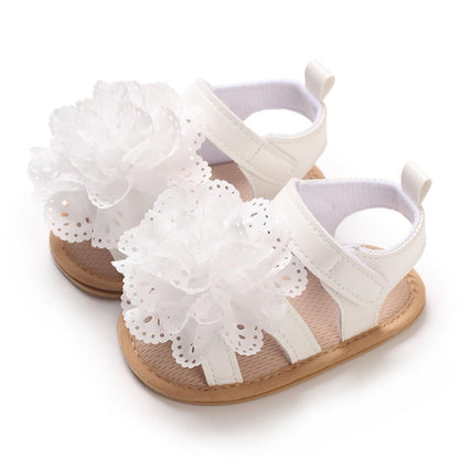 LAFEGEN Infant Baby Girls Summer Sandals Newborn Toddler First Walker Crib Dress Shoes (0-18Months)