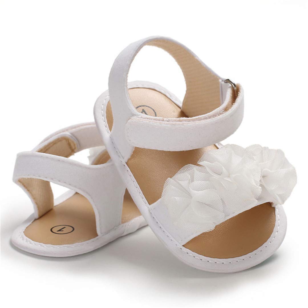 LAFEGEN Infant Baby Girls Summer Sandals Newborn Toddler First Walker Crib Dress Shoes (0-18Months)