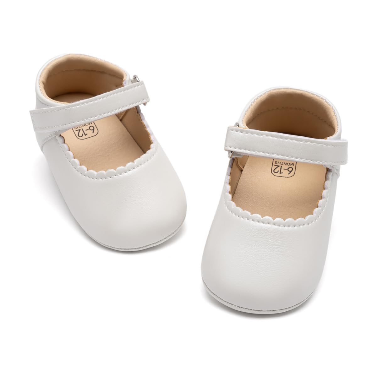 Meckior Infant Baby Girls Soft Sole Bowknot Princess Wedding Dress Mary Jane Flats Prewalker Newborn Light Baby Sneaker Shoes