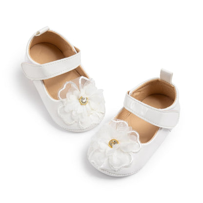 Meckior Infant Baby Girls Soft Sole Bowknot Princess Wedding Dress Mary Jane Flats Prewalker Newborn Light Baby Sneaker Shoes