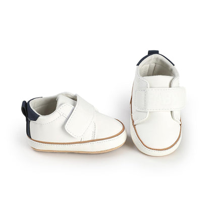 HsdsBebe Baby Boys Girls Pu Leather Hard Bottom Walking Sneakers Toddler Rubber Sole First Walkers Infant Cartoon Slippers Crib Shoes