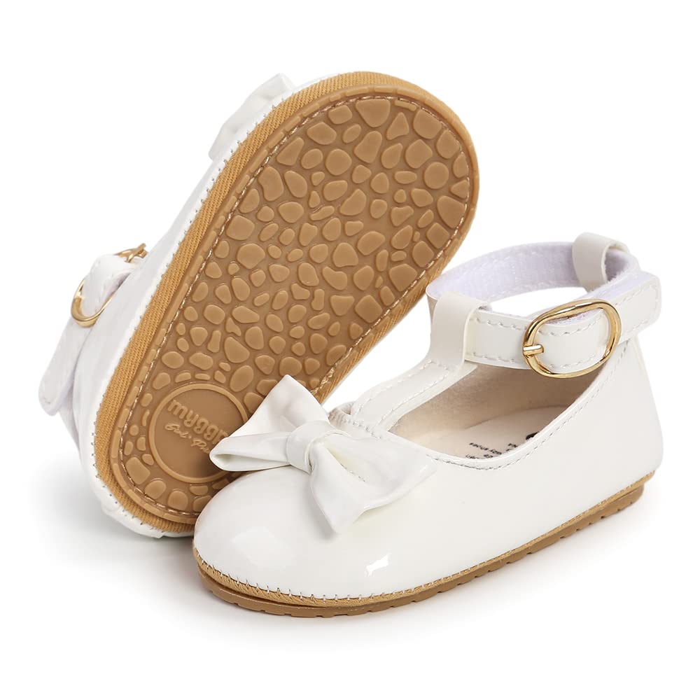 HsdsBebe Infant Baby Girls Mary Jane Flats Bow Non-Slip Soft Sole Princess Toddler First Walkers Sneaker Wedding Dress Shoes