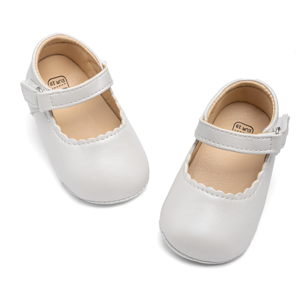 Meckior Infant Baby Girls Soft Sole Bowknot Princess Wedding Dress Mary Jane Flats Prewalker Newborn Light Baby Sneaker Shoes
