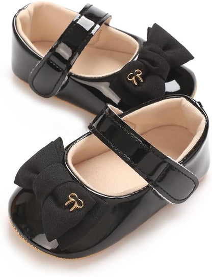 Infant Baby Girls Princess Wedding Dress Mary Jane Flats,Toddler Soft Sole Prewalker Sparkly Lightweight Shoes