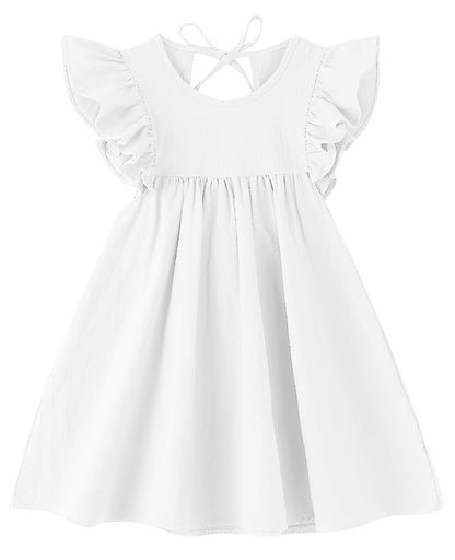 Girls Summer Dress Toddler Ruffle Sleeve Dresses