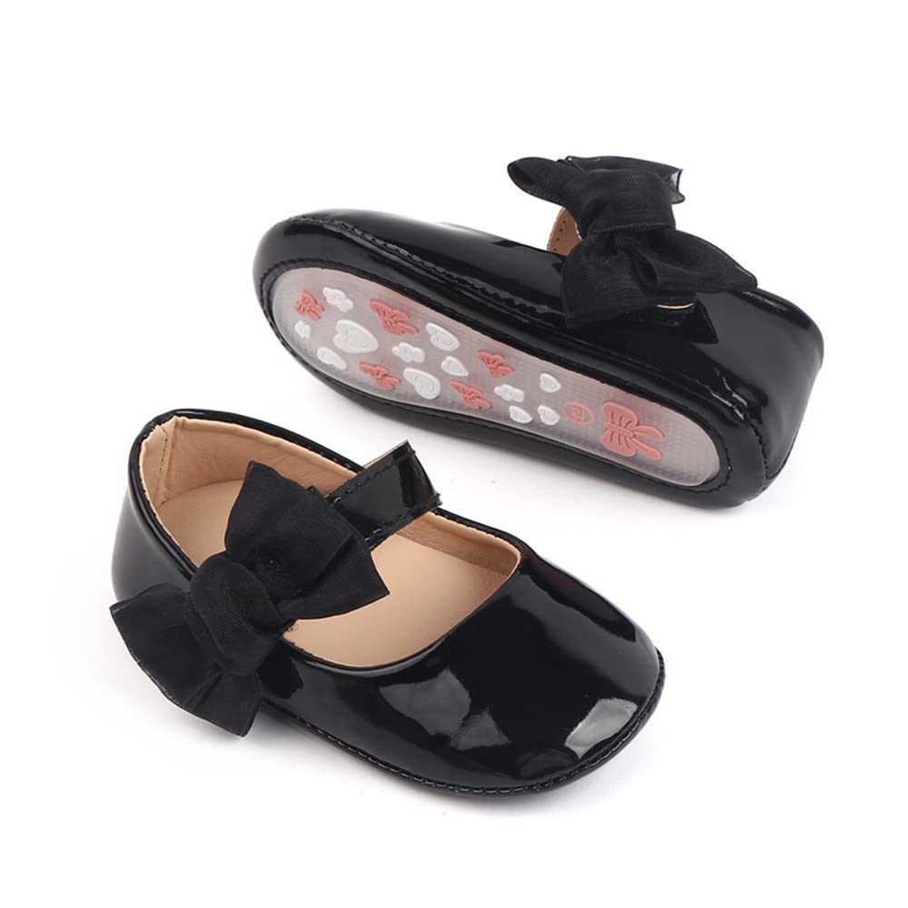 HsdsBebe Infant Baby Girls Mary Jane Flats Bow Non-Slip Soft Sole Princess Toddler First Walkers Sneaker Wedding Dress Shoes