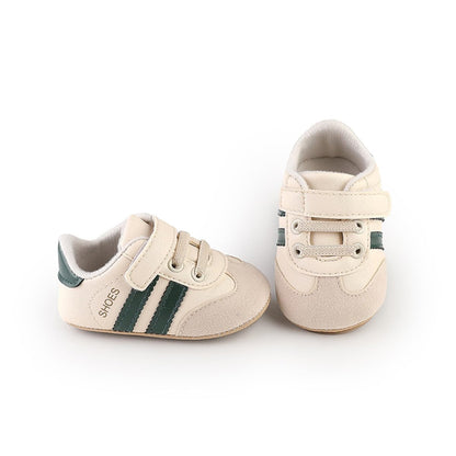 HsdsBebe Baby Boys Girls Pu Leather Hard Bottom Walking Sneakers Toddler Rubber Sole First Walkers Infant Cartoon Slippers Crib Shoes