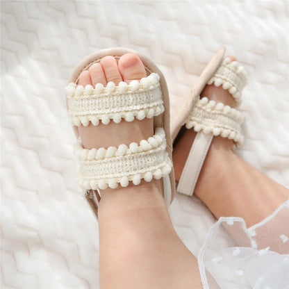 Ohwawadi Baby Boys Girls Sandals Soft Sole Summer Infant Wedding Dress Flat Shoes Beach Sandal Newborn Crib Shoes First Walkers