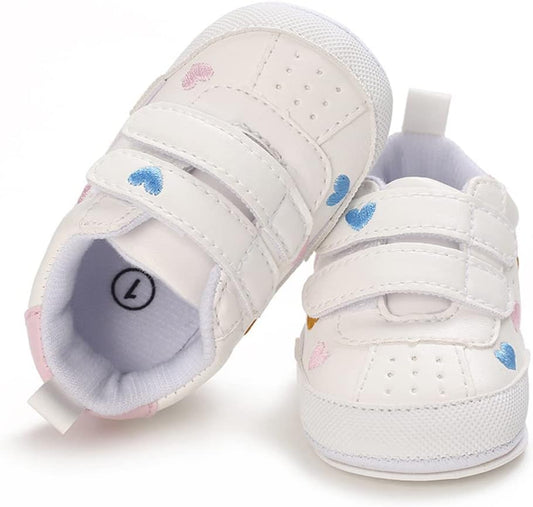 Clowora Baby Boys Girls Shoes Non-Slip Rubber Sole Sneakers Infant First Walking Toddler Crib Shoes Newborn Loafers Flats.