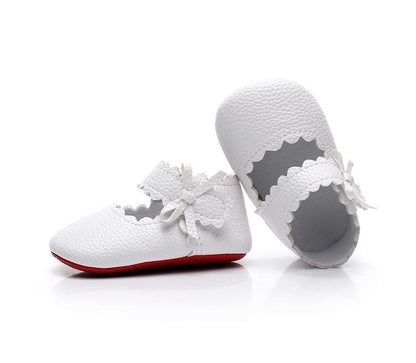 HONGTEYA Baby Girls Ballet Dress Shoes - Mary Jane Soft Sole Sidebow Toddler Moccasins