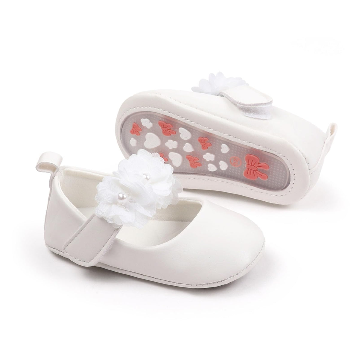 HsdsBebe Infant Baby Girls Mary Jane Flats Bow Non-Slip Soft Sole Princess Toddler First Walkers Sneaker Wedding Dress Shoes