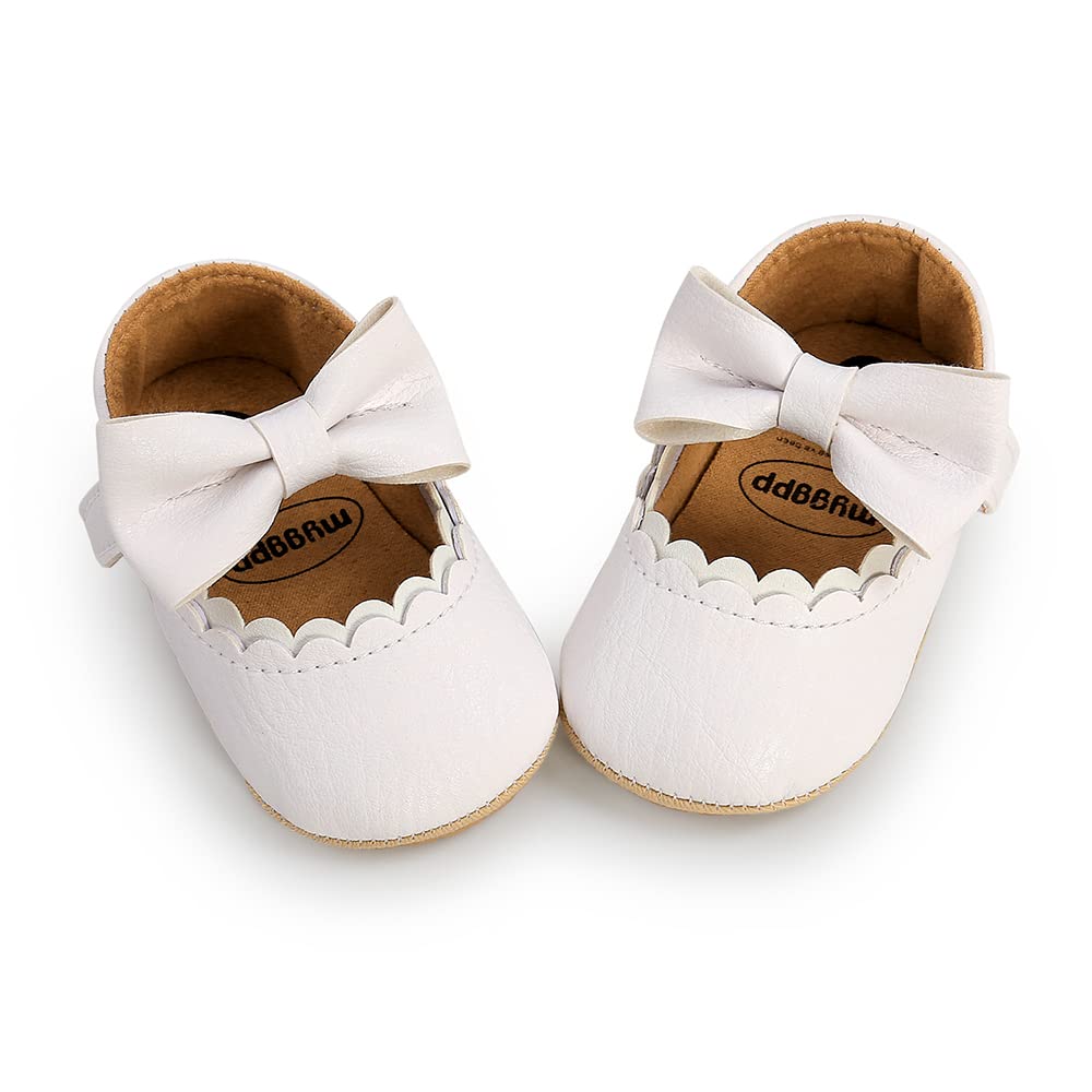 Baby Girls Mary Jane Flats Non-Slip Soft Sole Infant Newborn Walking Shoes Princess Wedding Dress Shoe