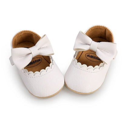Baby Girls Mary Jane Flats Non-Slip Soft Sole Infant Newborn Walking Shoes Princess Wedding Dress Shoe
