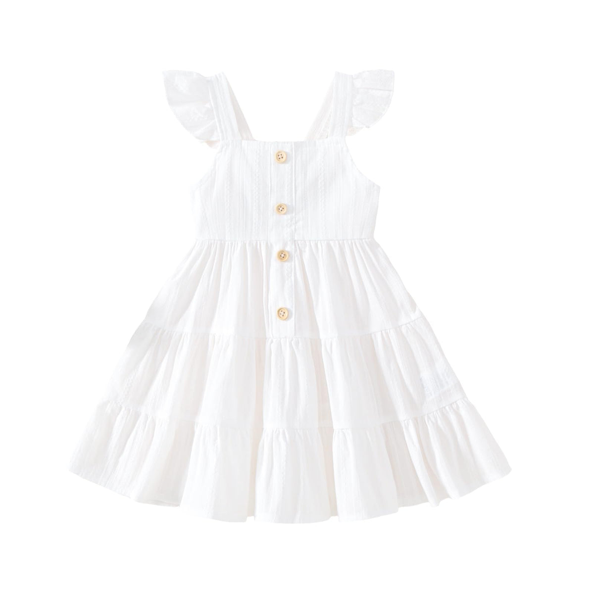Toddler Baby Girls Dress Ruffle Sleeveless Floral Summer Beach Butterfly Sundress Kids Casual Dresses