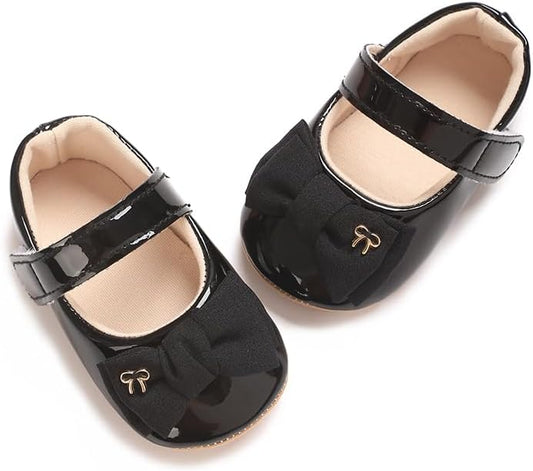 Infant Baby Girls Princess Wedding Dress Mary Jane Flats,Toddler Soft Sole Prewalker Sparkly Lightweight Shoes