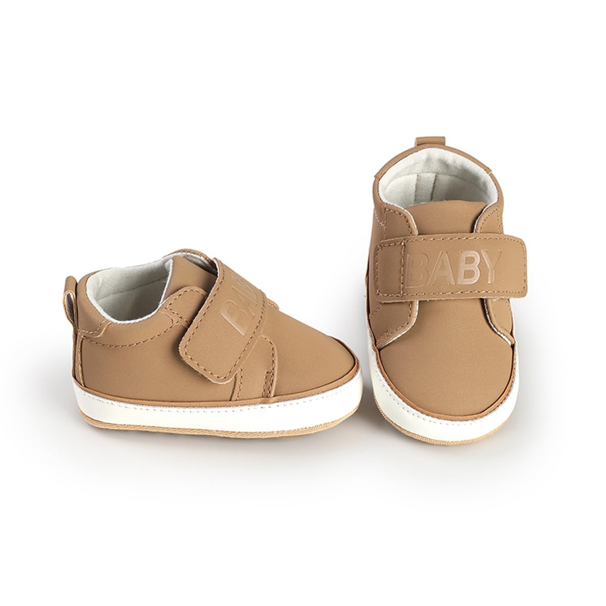 HsdsBebe Baby Boys Girls Pu Leather Hard Bottom Walking Sneakers Toddler Rubber Sole First Walkers Infant Cartoon Slippers Crib Shoes