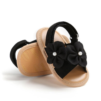 Infant Baby Girls Sandals Summer Baby Wedding Dress Flat Shoes Newborn Crib Shoes First Walkers Prewalkers Shoes