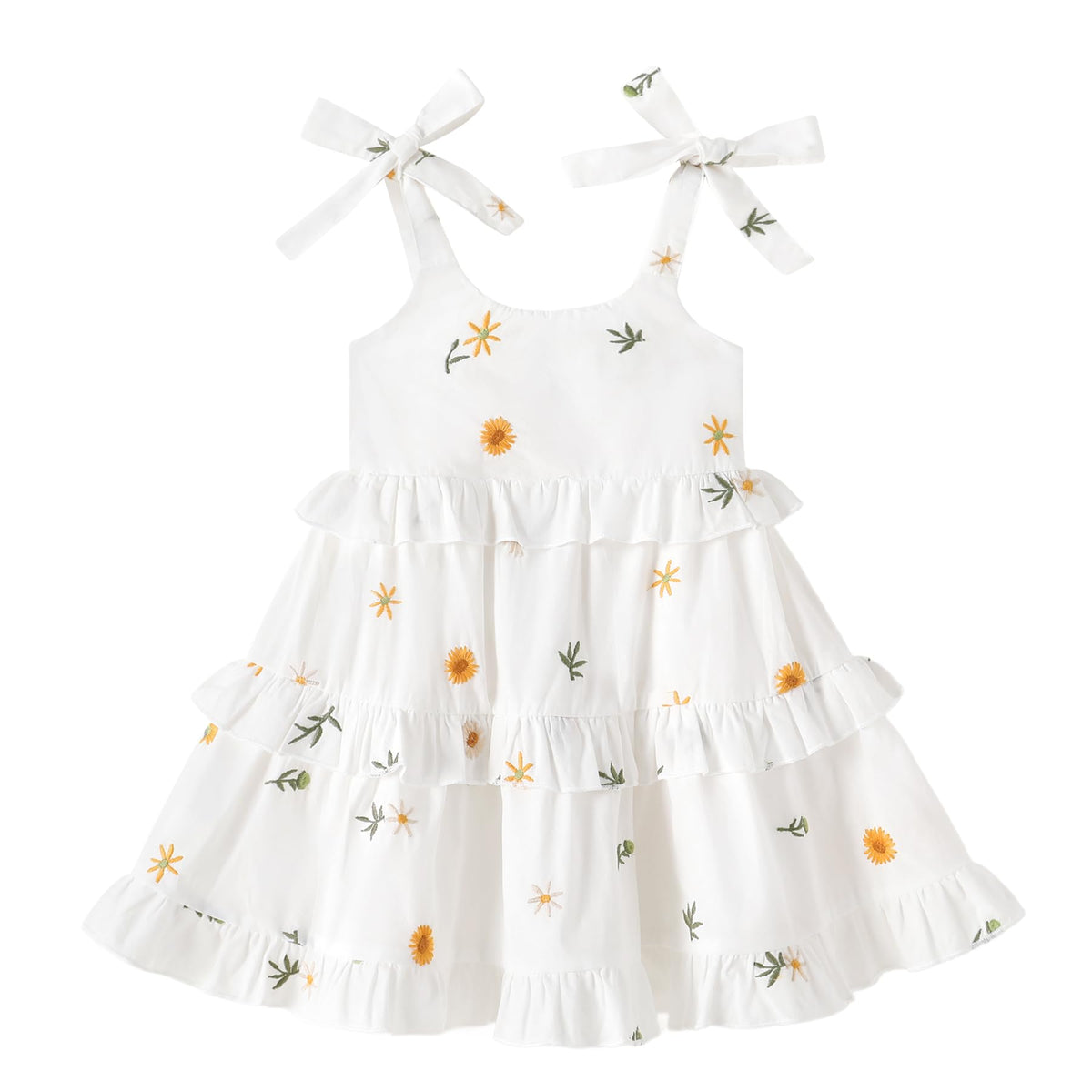 HAPPYMA Toddler Dress Baby Girl Sleeveless Ruffle Summer Clothes