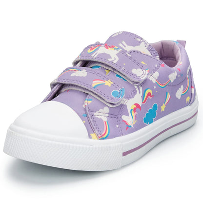K KomForme Toddler Sneakers Girls Shoes with Dual Hook and Loops