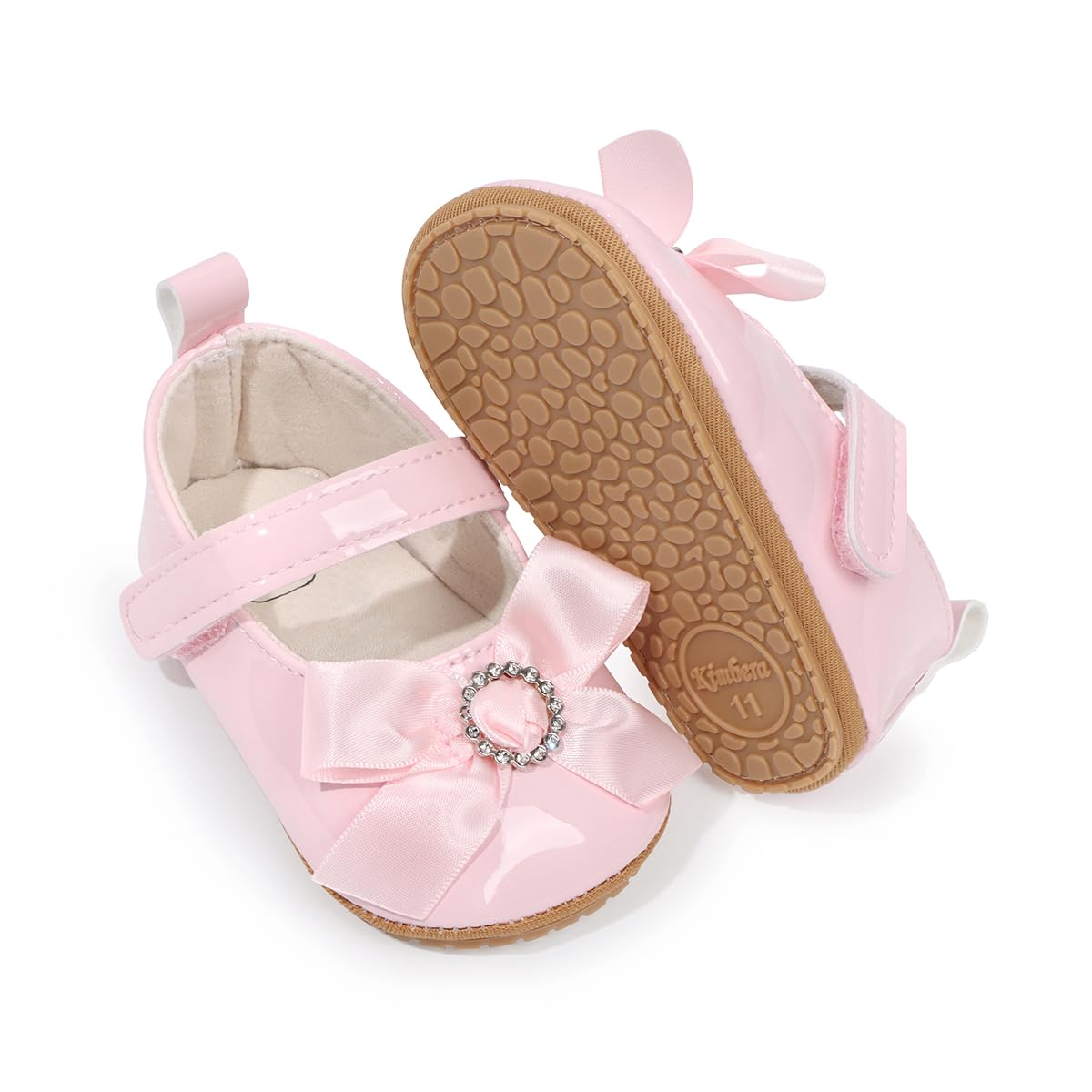 HsdsBebe Infant Baby Girls Mary Jane Flats Bow Non-Slip Soft Sole Princess Toddler First Walkers Sneaker Wedding Dress Shoes