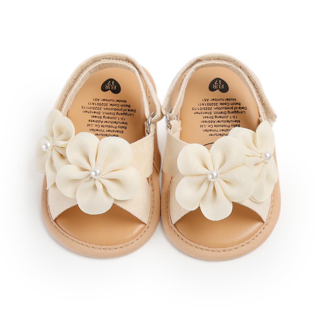LAFEGEN Infant Baby Girls Summer Sandals Newborn Toddler First Walker Crib Dress Shoes (0-18Months)