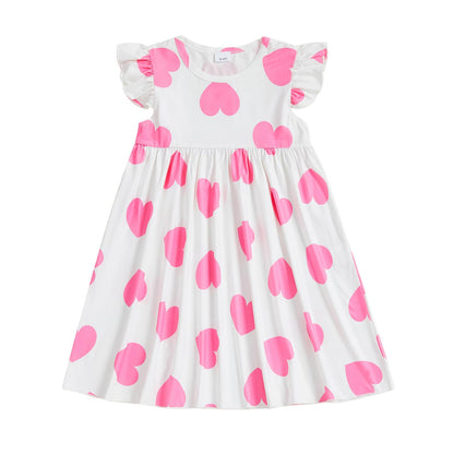 Toddler Baby Girls' Dresses Kid Little Girls Summer Outfit Casual Cartoon Round Neck A-Line Beach Dresses