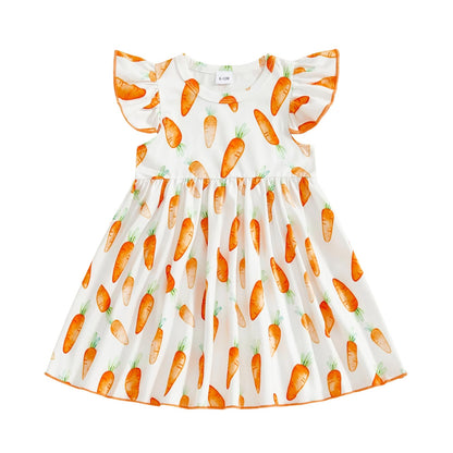 Toddler Baby Girls' Dresses Kid Little Girls Summer Outfit Casual Cartoon Round Neck A-Line Beach Dresses
