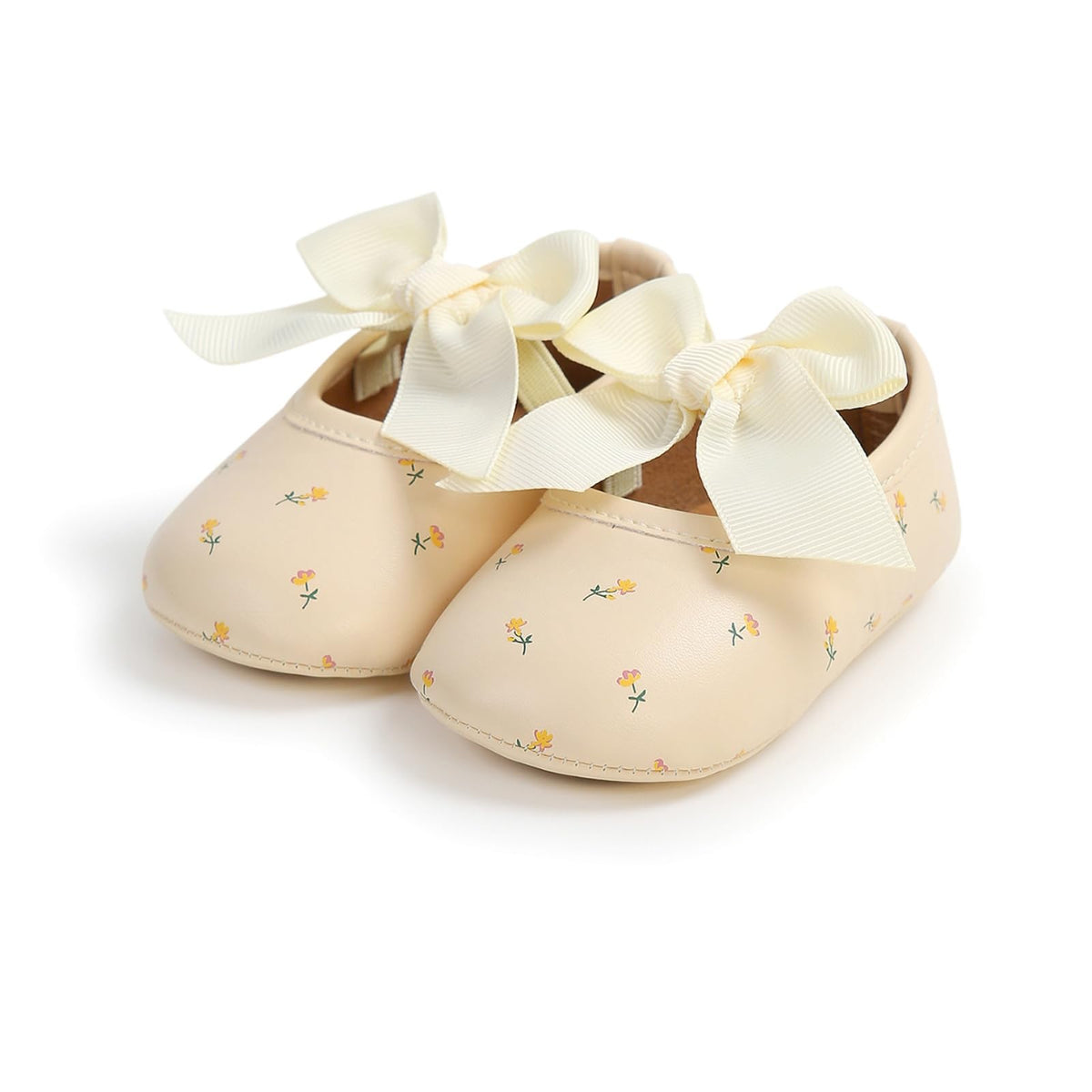 Baby Girls Mary Jane Flats Shoes with Non-Slip Soft Sole Toddler First Walkers Newborn Princess Dress Shoes