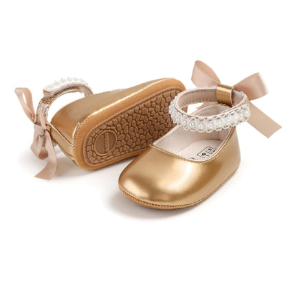Baby Girls Mary Jane Flats Wedding Uniform Dress Shoes Soft Anti-Slip Sole Infant Newborn Crib First Walkers Prewalker Shoe