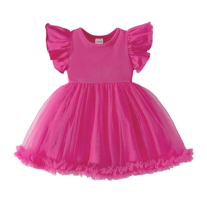 Baby Girl Butterfly Tutu Ruffle Sleeveless Dress 0-24 Months
