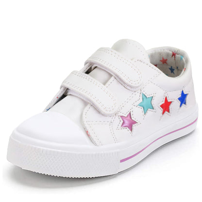K KomForme Toddler Sneakers Girls Shoes with Dual Hook and Loops
