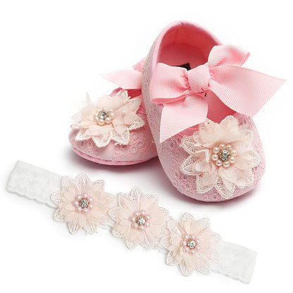 Baby Shoes Mary Jane Flats Non Slip Soft Sole Infant Toddler Sneakers First Walkers Party Christmas Dress Shoes