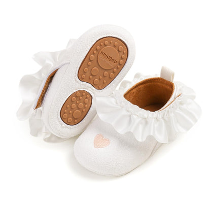 Baby Girls Mary Jane Flats Shoes with Non-Slip Soft Sole Toddler First Walkers Newborn Princess Dress Shoes