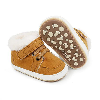 HsdsBebe Baby Boys Girls Pu Leather Hard Bottom Walking Sneakers Toddler Rubber Sole First Walkers Infant Cartoon Slippers Crib Shoes
