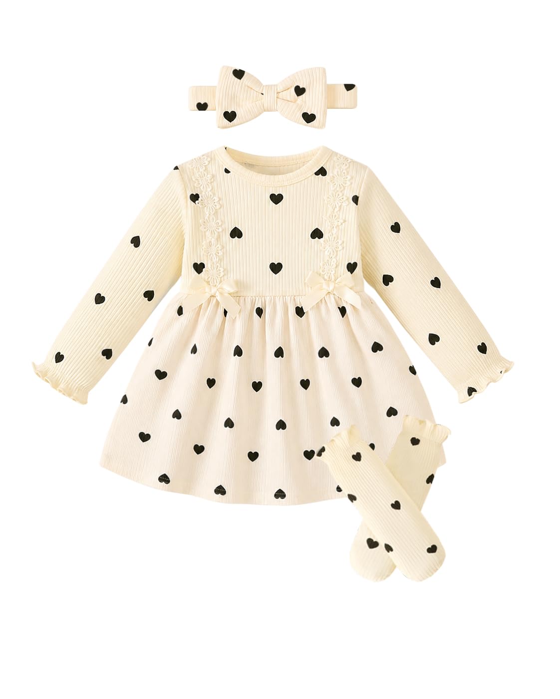 Renotemy Baby Girls Dress Fall Winter Toddler Princess Dress 0-24 Months