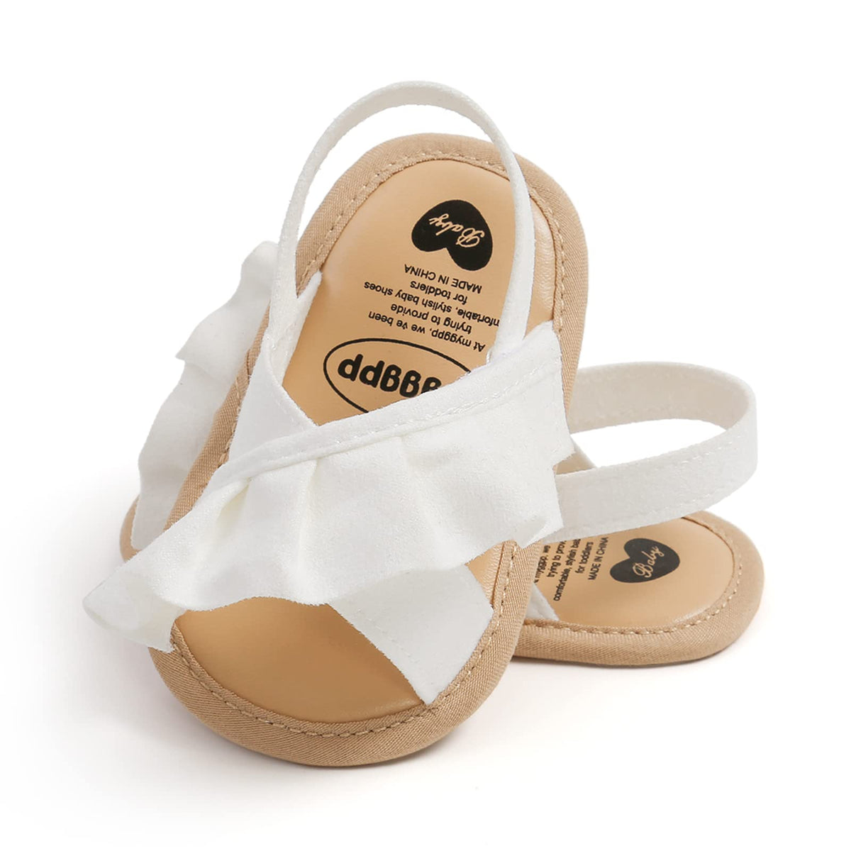 Baby Girl Sandals Flower Bowknot Soft Sole Anti Slip Rubber Wedding Dress Flats Toddler First Walking Shoes