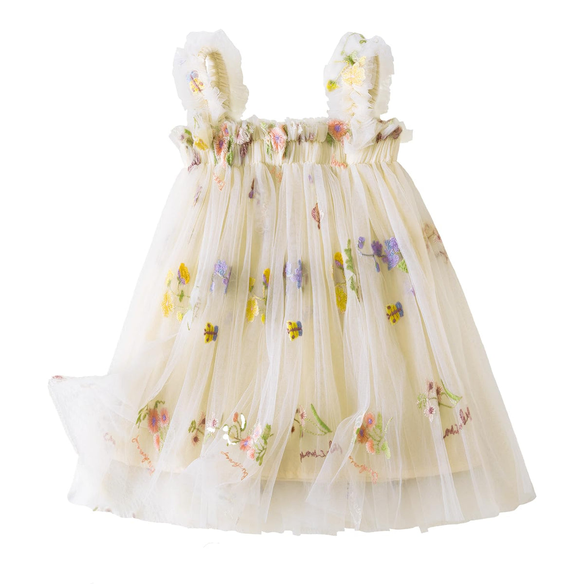 Nileafes Toddler Summer Dress Baby Girl Strap Floral A Line Dress Sleeveless Beach Butterfly Sundress for Toddler Girl