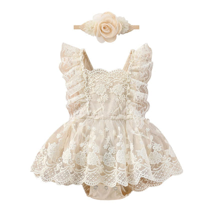FYMNSI Newborn Photography Outfits Girl Lace Romper Dress for 1st Birthday