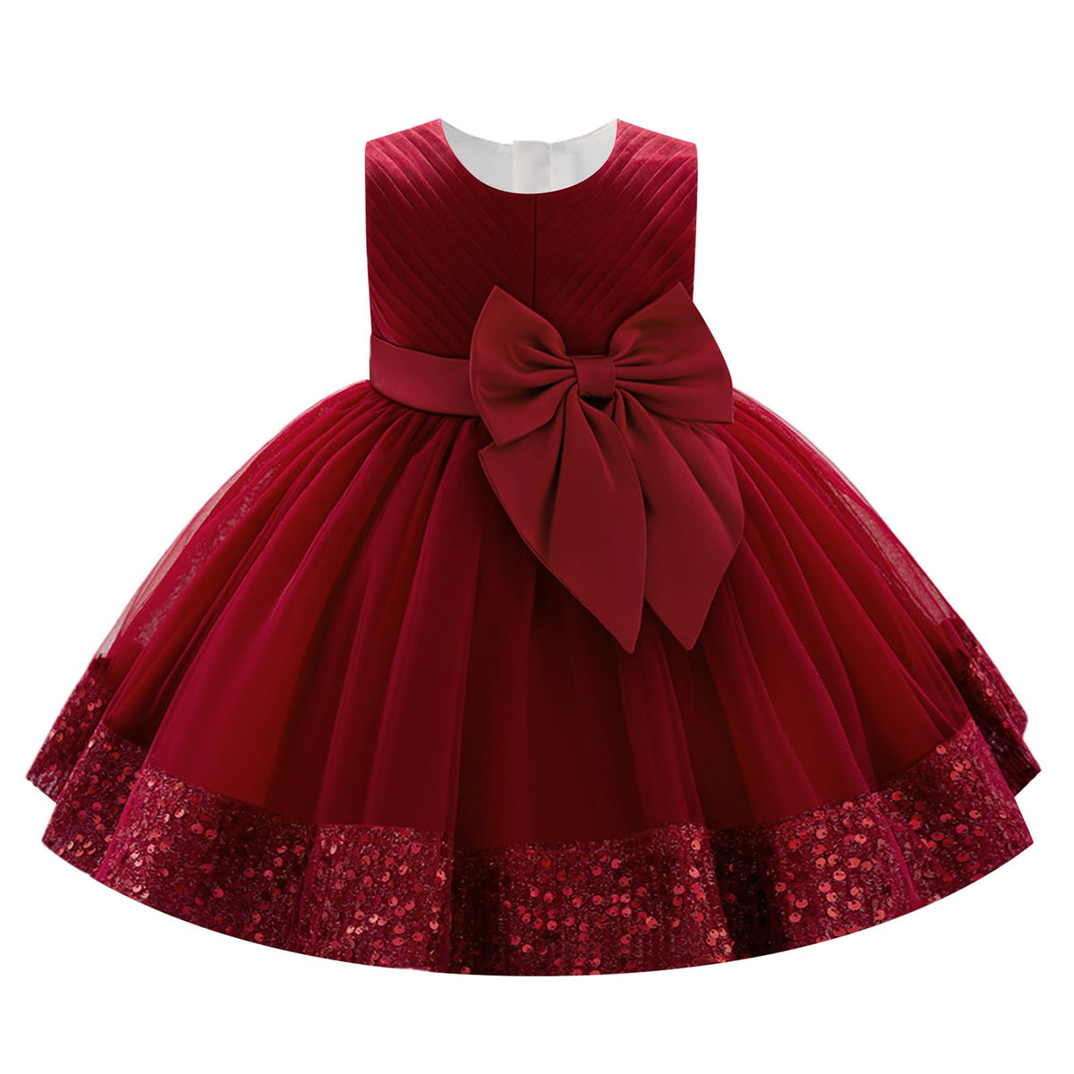 IBAKOM Baby Sleeveless 1st 2nd 3rd Birthday Cake Smash Outfits Toddler Girl Formal Wedding Tea Party Pageant Christmas Dress